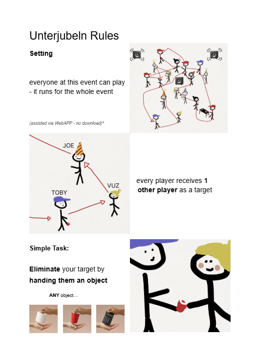 Unterjubeln rules: setting and simple task